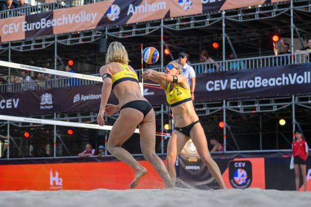 European Championships Beach Volleyball, 13 08 2024, Arnhem Louisa Lippmann GER , Laura Ludwig GER European Championships Beach Volleyball, Arnhem on 13 08 2024 Copyright: xBEAUTIFULxSPORTS PeterxWeberx