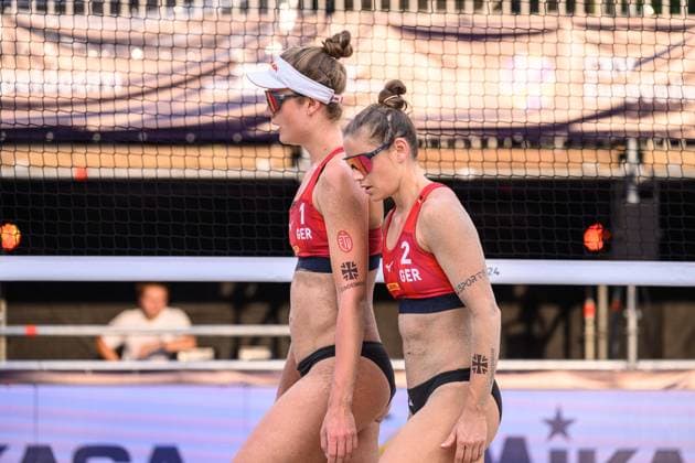 European Championships Beach Volleyball, 13 08 2024, Arnhem Svenja Mueller GER , Cinja Tillmann GER European Championships Beach Volleyball, Arnhem on 13 08 2024 Copyright: xBEAUTIFULxSPORTS PeterxWeberx