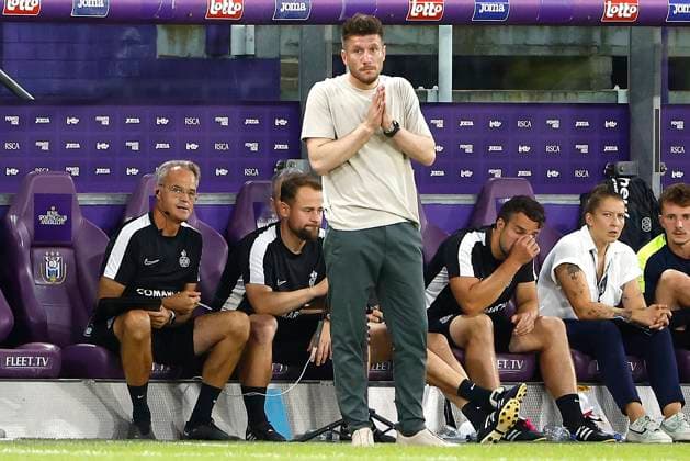 Union SG v Slavia Praha - UEFA Champions League BRUSSELS, BELGIUM - AUGUST 13 : Pocognoli Sebastien head coach of Royale Union Saint-Gilloise during the UEFA Champions League Third qualifying round 2nd leg match between Union Saint-Gilloise and Slavia Praha at the RSC Anderlecht stadium on August 13, 2024 in Brussels, Belgium , 13 08 2024 Brussels Belgium  Copyright: xJanxDexMeuleneirx
