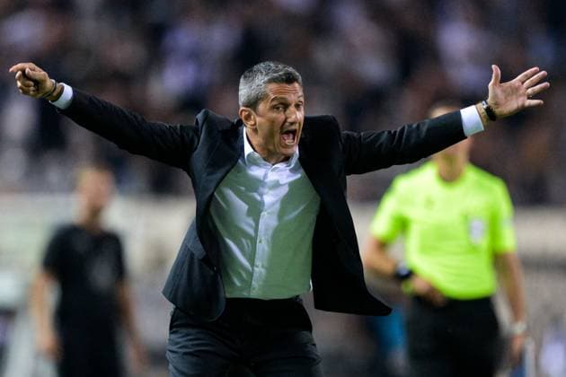 240813 Head coach Razvan Lucescu of PAOK during the UEFA Champions League football match between PAOK and Malmö FF on August 13, 2024 in Thessaloniki Photo Mathilda Ahlberg BILDBYRAN kod MA MA0703 fotboll football soccer fotball champions league paok malmö ff bbeng  Copyright: MATHILDAxAHLBERG BB240813MA070