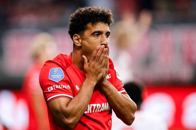 2024-08-13 FC Twente v Red Bull Salzburg - UEFA Champions League Third Qualifying Round 2st Leg ENSCHEDE, NETHERLANDS - AUGUST 13: Sayfallah Ltaief of FC Twente looks dejected after missed chance during the UEFA Champions League Third Qualifying Round 2st Leg match between FC Twente and Red Bull Salzburg at De Grolsch Veste on August 13, 2024 in Enschede, Netherlands. (Photo by Broer van den Boom BSR Agency) Enschede Netherlands Content not available for redistribution in The Netherlands directly or indirectly through any third parties. Copyright: xBSRxAgencyx
