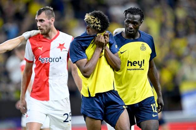 Union SG v Slavia Praha - UEFA Champions League BRUSSELS, BELGIUM - AUGUST 13 : Rodriguez Cortez Kevin Jose forward of Royale Union Saint-Gilloise looks dejected after missing an opportunity during the UEFA Champions League Third qualifying round 2nd leg match between Union Saint-Gilloise and Slavia Praha at the RSC Anderlecht stadium on August 13, 2024 in Brussels, Belgium , 13 08 2024 Brussels Belgium  Copyright: xNicoxVereeckenx