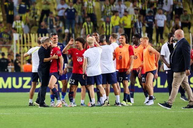 Fenerbahce Lille PHOTOPQR VOIX DU NORD FLORENT MOREAU ; 13 08 2024 ; Istanbul (Turquie), stade Sukru Saracoglu, le 13 08 2024. Troisieme tour preliminaire retour de Ligue des Champions. Fenerbahce affronte le LOSC. PHOTO FLORENT MOREAU LA VOIX DU NORD ISTANBUL France  Copyright: xPHOTOPQR VOIXxDUxNORD MAXPPPxFLORENTxMOREAUx 20240813VDN7848 20240813VDN7848