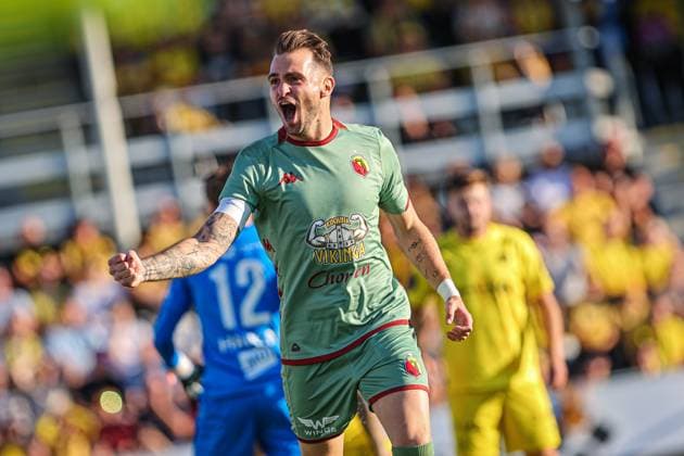 Sport Bilder des Tages 13.08.2024 BODO (NORWAY) PILKA NOZNA (FOOTBALL) ELIMINACJE LIGI MISTRZOW UEFA SEZON 2024 2025 (UEFA CHAMPIONS LEAGUE THIRD QUALIFYING ROUND) - 2. MECZ (GAME) FK BODO GLIMT - JAGIELLONIA BIALYSTOK NZ JESUS IMAZ GOL RADOSC FOTO KAMIL SWIRYDOWICZ CYFRASPORT NEWSPIX.PL --- Newspix.pl  20240813CSKS0013