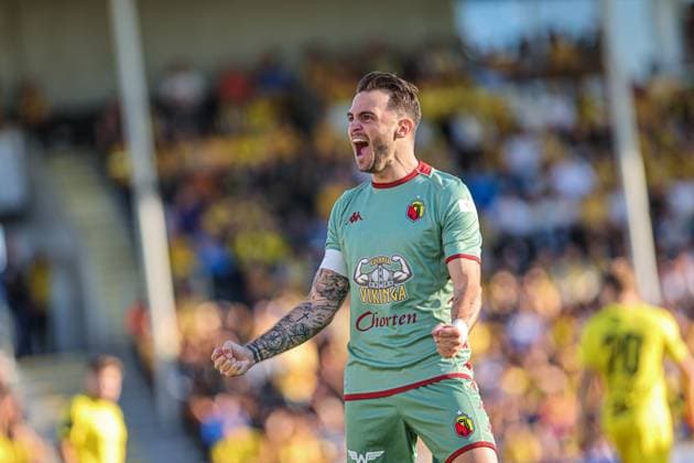 13.08.2024 BODO (NORWAY) PILKA NOZNA (FOOTBALL) ELIMINACJE LIGI MISTRZOW UEFA SEZON 2024 2025 (UEFA CHAMPIONS LEAGUE THIRD QUALIFYING ROUND) - 2. MECZ (GAME) FK BODO GLIMT - JAGIELLONIA BIALYSTOK NZ JESUS IMAZ GOL RADOSC FOTO KAMIL SWIRYDOWICZ CYFRASPORT NEWSPIX.PL --- Newspix.pl  20240813CSKS0021