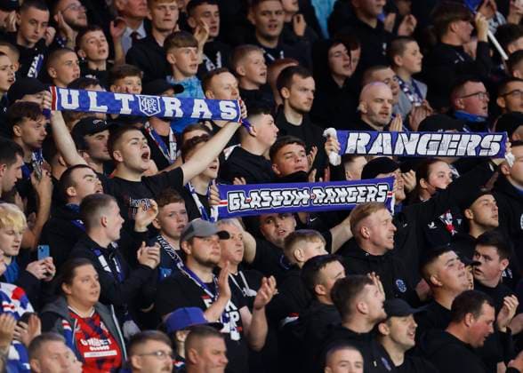 Rangers v FC Dynamo Kyiv UEFA Champions League Rangers supporters during the UEFA Champions League Third Qualifying Round Second Leg match at Hampden Park, Glasgow UK Newspapers OUT Copyright: xFredxPalmerx FIL-20489-0115
