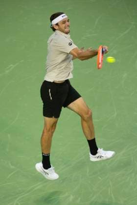 August 13, 2024, Mason, Oh, USA: 2024 Cincinnati Open Tennis, 2024 08 13 - Taylor Fritz hits a ball against opponent Brandon Nakashima. ZUMAPress Mason USA - ZUMAn24_ 20240813_zaf_n24_130 Copyright: xWallyxNellx