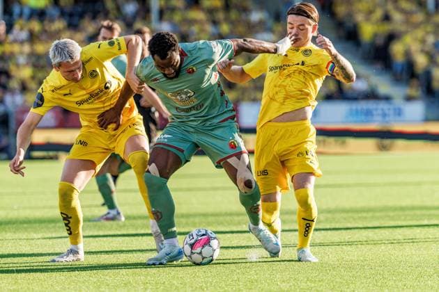 2024.08.13 Bodo Pilka nozna Eliminacje Ligi Mistrzow UEFA Liga Mistrzow 2024 2025 FK Bodo Glimt - Jagiellonia Bialystok N z Afimico Pululu Foto Ivar Olsen PressFocus 2024.08.13 Bodo Football UEFA Champions League 2024 2025 FK Bodo Glimt - Jagiellonia Bialystok Afimico Pululu Credit: Ivar Olsen PressFocus NEWSPIX.PL --- Newspix.pl  20240813_pf_0145