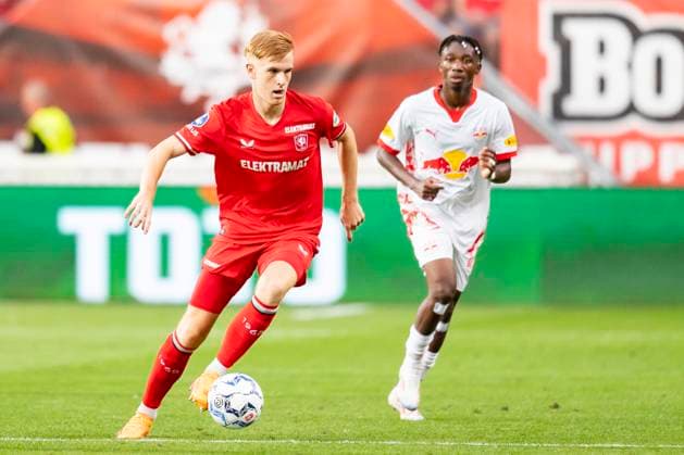 ENSCHEDE, 13-08-2024 , Stadium de Grolsch Veste, football, UEFA Champions League, qualification, season 2024 2025, during the match FC Twente - Salzburg, FC Twente player Mats Rots Twente - Salzburg  x26031333x Copyright: