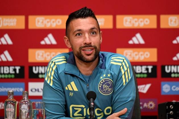 AMSTERDAM - Ajax coach Francesco Farioli during a press conference, PK, Pressekonferenz in the run-up to the third qualifying round for the Europa League against Panathinaikos. ANP OLAF KRAAK xVIxANPxSportx xxANPxIVx 505980468 originalFilename: 505980468.jpg