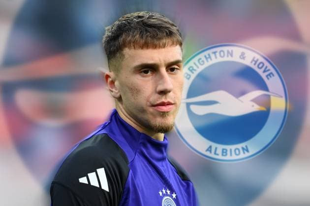 PHOTOMONTAGE U21 national player Brajan Gruda from Bundesliga club FSV Mainz 05 before transfer to English Premier League club Brighton Hove Albion Brajan GRUDA GER , single image,cropped single motif,portrait,portrait,