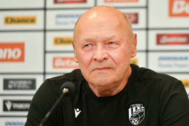 Viktoria Plzen coach Miroslav Koubek speaks during the press conference, PK, Pressekonferenz prior to the football European League third qualifying round return match Viktoria Plzen vs Kryvbas Kryvyi Rih in Pilsen, Czech Republic, August 14, 2024. (CTKxPhoto MiroslavxChaloupka) CTKPhotoP2024081404925  CTKPhotoP2024081404925