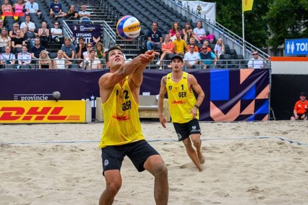 European Championships Beach Volleyball, 14 08 2024, Arnhem Sven Winter GER , Lukas Pfretzschner GER European Championships Beach Volleyball, Arnhem on 14 08 2024 Copyright: xBEAUTIFULxSPORTS PeterxWeberx