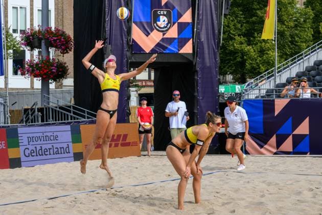 European Championships Beach Volleyball, 14 08 2024, Arnhem Svenja Müller GER , Cinja Tillmann GER European Championships Beach Volleyball, Arnhem on 14 08 2024 Copyright: xBEAUTIFULxSPORTS PeterxWeberx
