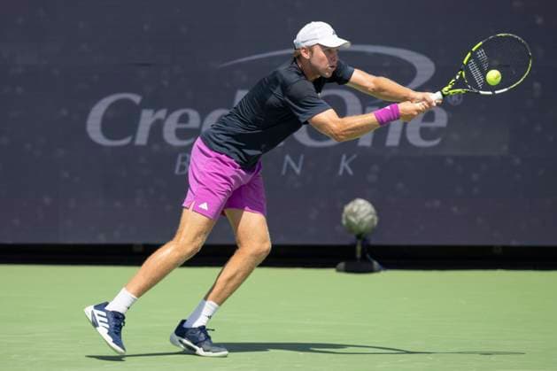 August 14, 2024, Mason, Oh, USA: 2024 Cincinnati Open Tennis, 2024 08 14 - Alex Michelson hits a ball against opponent Janik Sinner. ZUMAPress Mason USA - ZUMAn24_ 20240814_zaf_n24_086 Copyright: xWallyxNellx