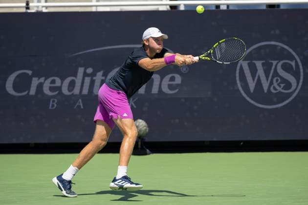 August 14, 2024, Mason, Oh, USA: 2024 Cincinnati Open Tennis, 2024 08 14 - Alex Michelson hits a ball against opponent Janik Sinner. ZUMAPress Mason USA - ZUMAn24_ 20240814_zaf_n24_076 Copyright: xWallyxNellx