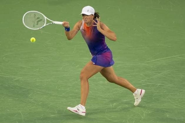 August 14, 2024, Mason, Oh, USA: 2024 Cincinnati Open Tennis, 2024 08 14 - Iga Swiatek hits a ball against opponent Varvara Gracheva. ZUMAPress Mason USA - ZUMAn24_ 20240814_zaf_n24_189 Copyright: xWallyxNellx