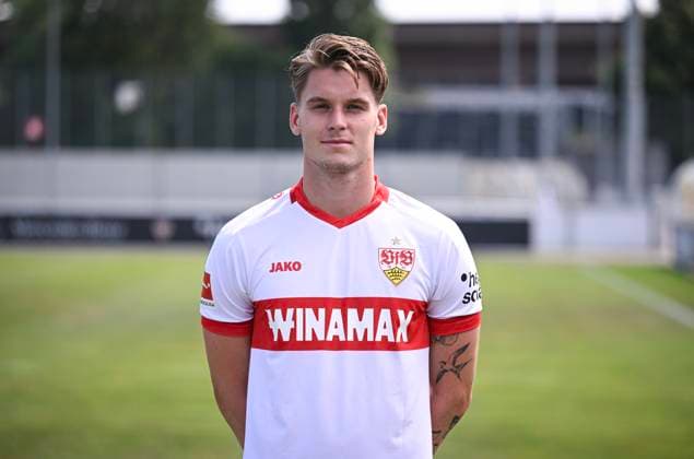 FOOTBALL 1 BUNDESLIGA 13 08 2024 Portraettermin 2024 2025 at VfB Stuttgart on the training ground Ramon Hendriks VfB Stuttgart