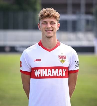 FOOTBALL 1 BUNDESLIGA 13 08 2024 Portraettermin 2024 2025 at VfB Stuttgart on the training ground Yannik Keitel VfB Stuttgart