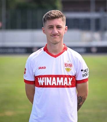 FOOTBALL 1 BUNDESLIGA 13 08 2024 Portraettermin 2024 2025 at VfB Stuttgart on the training ground Angelo Stiller VfB Stuttgart