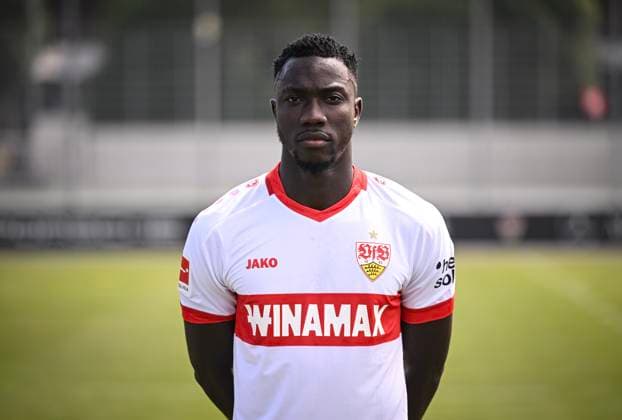 FOOTBALL 1 BUNDESLIGA 13 08 2024 Portraettermin 2024 2025 at VfB Stuttgart on the training ground Silas Katompa Mvumpa VfB Stuttgart
