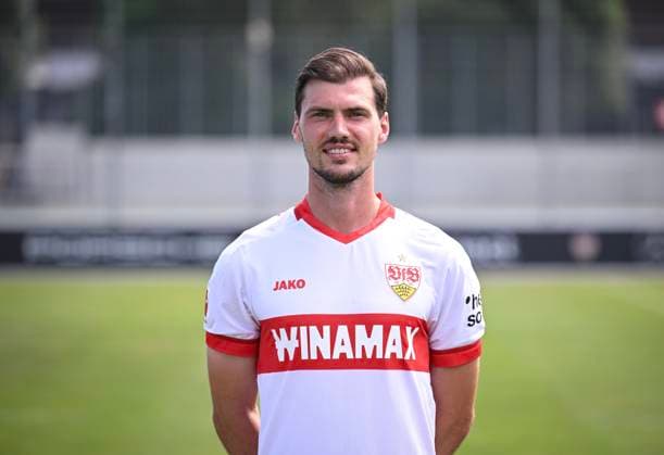 FOOTBALL 1 BUNDESLIGA 13 08 2024 Portraettermin 2024 2025 at VfB Stuttgart on the training ground Pascal Stenzel VfB Stuttgart