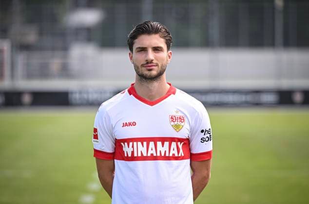 FOOTBALL 1 BUNDESLIGA 13 08 2024 Portraettermin 2024 2025 at VfB Stuttgart on the training ground Leonidas Stergiou VfB Stuttgart