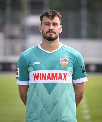 FOOTBALL 1 BUNDESLIGA 13 08 2024 Portraettermin 2024 2025 at VfB Stuttgart on the training ground Goalkeeper Stefan Drljaca VfB Stuttgart