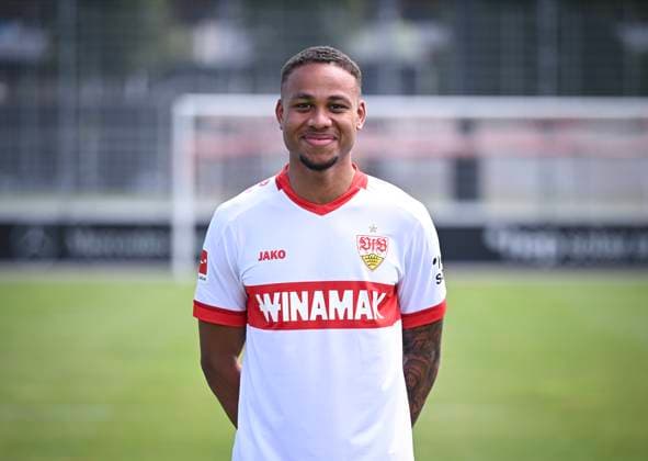 FOOTBALL 1 BUNDESLIGA 13 08 2024 Portraettermin 2024 2025 at VfB Stuttgart on the training ground Nikolas Nartey VfB Stuttgart