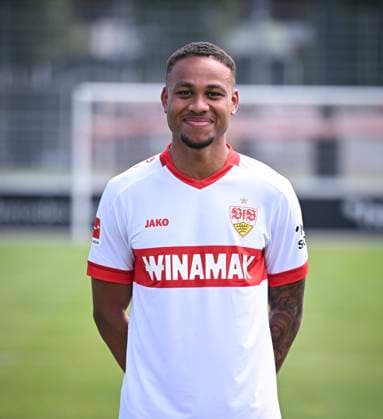 FOOTBALL 1 BUNDESLIGA 13 08 2024 Portraettermin 2024 2025 at VfB Stuttgart on the training ground Nikolas Nartey VfB Stuttgart