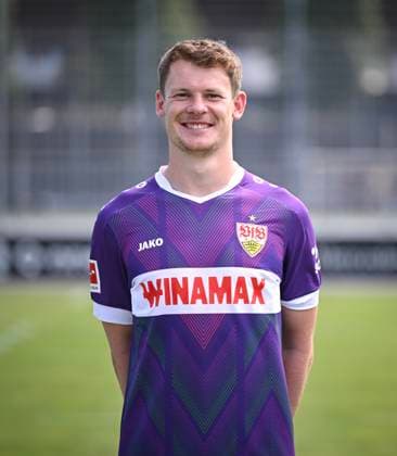 FOOTBALL 1 BUNDESLIGA 13 08 2024 Portraettermin 2024 2025 at VfB Stuttgart on the training ground Goalkeeper Alexander Nuebel VfB Stuttgart