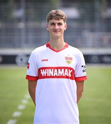 FOOTBALL 1 BUNDESLIGA 13 08 2024 Portraettermin 2024 2025 at VfB Stuttgart on the training ground Luca Raimund VfB Stuttgart