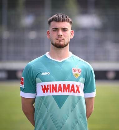 FOOTBALL 1 BUNDESLIGA 13 08 2024 Portraettermin 2024 2025 at VfB Stuttgart on the training ground Goalkeeper Dennis Seimen VfB Stuttgart