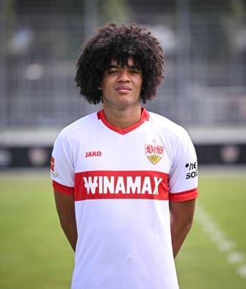 FOOTBALL 1 BUNDESLIGA 13 08 2024 Portraettermin 2024 2025 at VfB Stuttgart on the training ground Anrie Chase VfB Stuttgart