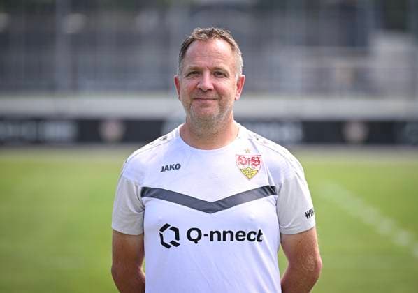 FOOTBALL 1 BUNDESLIGA 13 08 2024 Portraettermin 2024 2025 at VfB Stuttgart on the training ground Zeugwart Thomas Schultheiss VfB Stuttgart