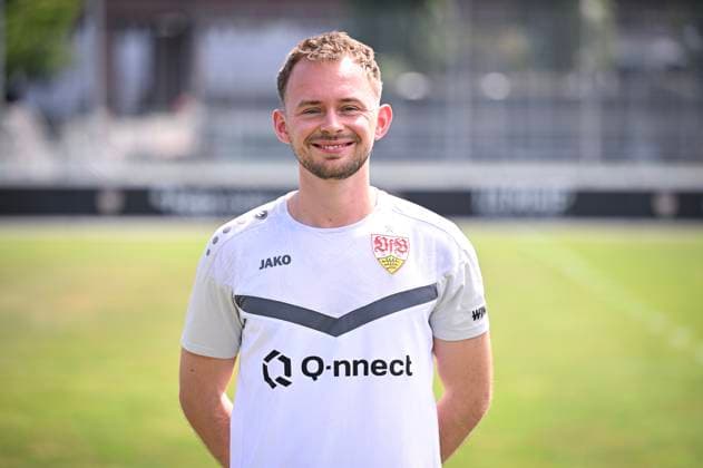 FOOTBALL 1 BUNDESLIGA 13 08 2024 Portraettermin 2024 2025 at VfB Stuttgart on the training ground Match analyst Jasper Smets VfB Stuttgart