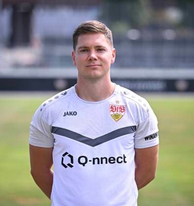FOOTBALL 1 BUNDESLIGA 13 08 2024 Portraettermin 2024 2025 at VfB Stuttgart on the training ground Match analyst Jan Schimpchen VfB Stuttgart