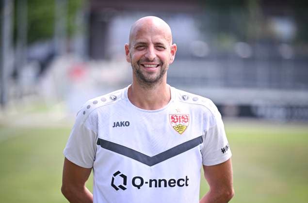 FOOTBALL 1 BUNDESLIGA 13 08 2024 Portraettermin 2024 2025 at VfB Stuttgart on the training ground Goalkeeping coach Steffen Krebs, VfB Stuttgart