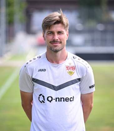 FOOTBALL 1 BUNDESLIGA 13 08 2024 Portraettermin 2024 2025 at VfB Stuttgart on the training ground Co Trainer David Krecidlo, VfB Stuttgart