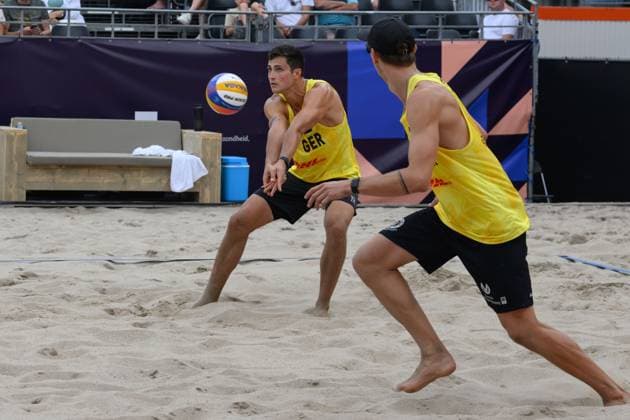 European Championships Beach Volleyball, 14 08 2024, Arnhem Sven Winter GER , Lukas Pfretzschner GER European Championships Beach Volleyball, Arnhem on 14 08 2024 Copyright: xBEAUTIFULxSPORTS PeterxWeberx