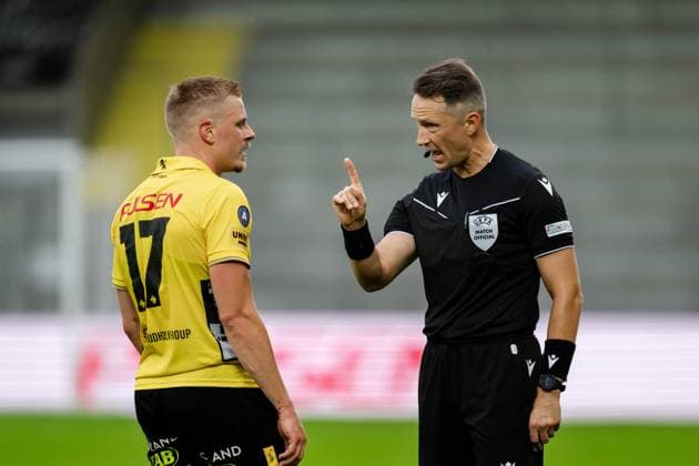 240815 Per Frick of Elfsborg and during the UEFA Europa League qualification match between Elfsborg and Rijeka on August 15, 2024 in Boras Photo Carl Sandin BILDBYRAN kod CS JJ0389 fotboll football soccer fotball uefa europa league elfsborg hnk rijeka bbeng  Copyright: CARLxSANDIN BB240815CS008