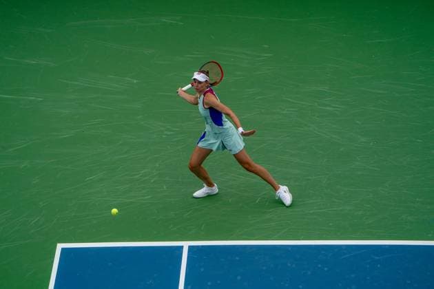 Cincinnati Open: Second Round Matches Elena Rybakina is playing during her second-round match at the Cincinnati Open tennis tournament in Mason, Ohio, on August 15, 2024. Mason Ohio United States  Copyright: xJasonxWhitmanx originalFilename:whitman-cincinna240815_np09J.jpg