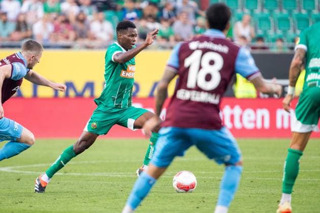 SOCCER - UEFA CL, Rapid vs Trabzonspor VIENNA,AUSTRIA,15.AUG.24 - SOCCER - UEFA Champions League, qualification, SK Rapid Wien vs Trabzonspor Kuluebue. Image shows Mamadou Sangare (Rapid).  GEPAxpictures xPhilippxBrem