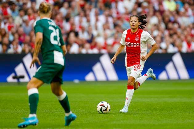 AMSTERDAM, 15-08-2024 , JohanCruyffStadium Football UEFA Europa League qualifier season 2024 2025. Ajax player Kristian Hlynsson during the match Ajax - Panathinaikos. Ajax - Panathinaikos  x26037444x Copyright: