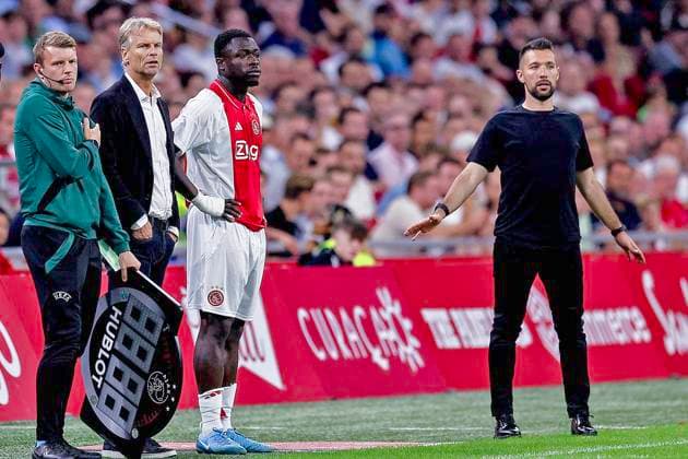 AMSTERDAM, 15-08-2024 , JohanCruyffStadium Football UEFA Europa League qualifier season 2024 2025. Ajax player Brian Brobbey enters the field during the match Ajax - Panathinaikos. Ajax - Panathinaikos  x26038093x Copyright: