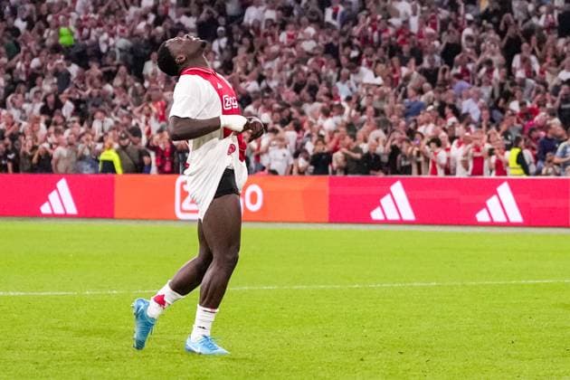 2024-08-15 AFC Ajax v Panathinaikos FC - UEFA Champions League Third Qualifying Round 2nd Leg AMSTERDAM, NETHERLANDS - AUGUST 15: Brian Brobbey of AFC Ajax looks dejected after missed penalty goal during the UEFA Champions League Third Qualifying Round 2nd Leg match between AFC Ajax and Panathinaikos FC at Johan Cruijff ArenA on August 15, 2024 in Amsterdam, Netherlands. (Photo by Patrick Goosen BSR Agency) Amsterdam Netherlands Content not available for redistribution in The Netherlands directly or indirectly through any third parties. Copyright: xBSRxAgencyx