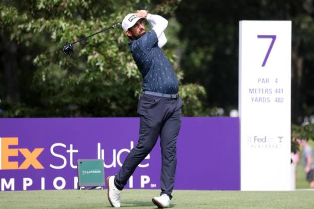MEMPHIS, TN - AUGUST 15: Matthieu Pavon (FRA) during the opening round of the 2024 FedEx St. Jude Championship on August 15, 2024 at TPC Southwind in Memphis, Tennessee. (Photo by Michael Wade Icon Sportswire) GOLF: AUG 15 PGA, Golf Herren FedExCup Playoffs - FedEx St. Jude Championship EDITORIAL USE ONLY Icon081524110