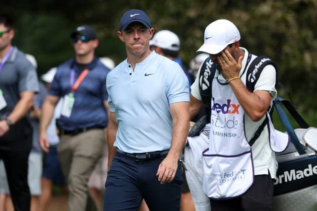 MEMPHIS, TN - AUGUST 15: Rory McIlroy during the opening round of the 2024 FedEx St. Jude Championship on August 15, 2024 at TPC Southwind in Memphis, Tennessee. (Photo by Michael Wade Icon Sportswire) GOLF: AUG 15 PGA, Golf Herren FedExCup Playoffs - FedEx St. Jude Championship EDITORIAL USE ONLY Icon081524111