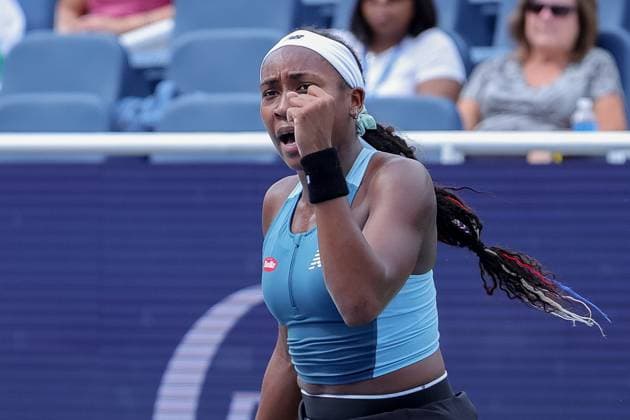 August 15, 2024, Mason, Ohio, U.S: Coco Gauff (USA) reacts to a shot during ThursdayÃ¢â‚¬â ¢s round of the Cincinnati Open at the Lindner Family Tennis Center , Mason, Oh. Mason U.S - ZUMAs304 20240815_zaf_s304_174 Copyright: xScottxStuartx