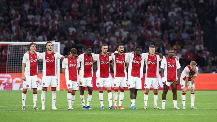 AMSTERDAM, 15-08-2024 , JohanCruyff Stadium Football UEFA Europa League qualifier season 2024 2025. Ajax during the penalty shootout during the match Ajax - Panathinaikos Ajax - Panathinaikos  x26039412x Copyright:
